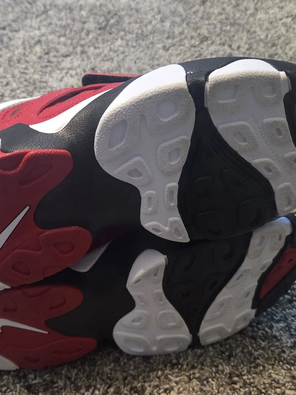 Nike Kids Red, White and Black Velcro Athletic Sneakers